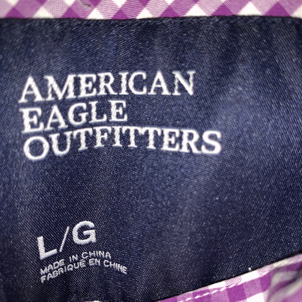 Purple checkered Button down - Picture 3 of 3